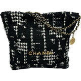 シャネル CHANEL CHANEL22 スモール AS3260 ブラック/ホワイト ゴールド金具 ツイード レディース ショルダーバッグ