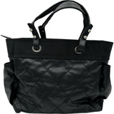 シャネル CHANEL パリビアリッツトートGM A34210 11番台 ブラック シルバー金具 コーティングキャンパス レディース トートバッグ