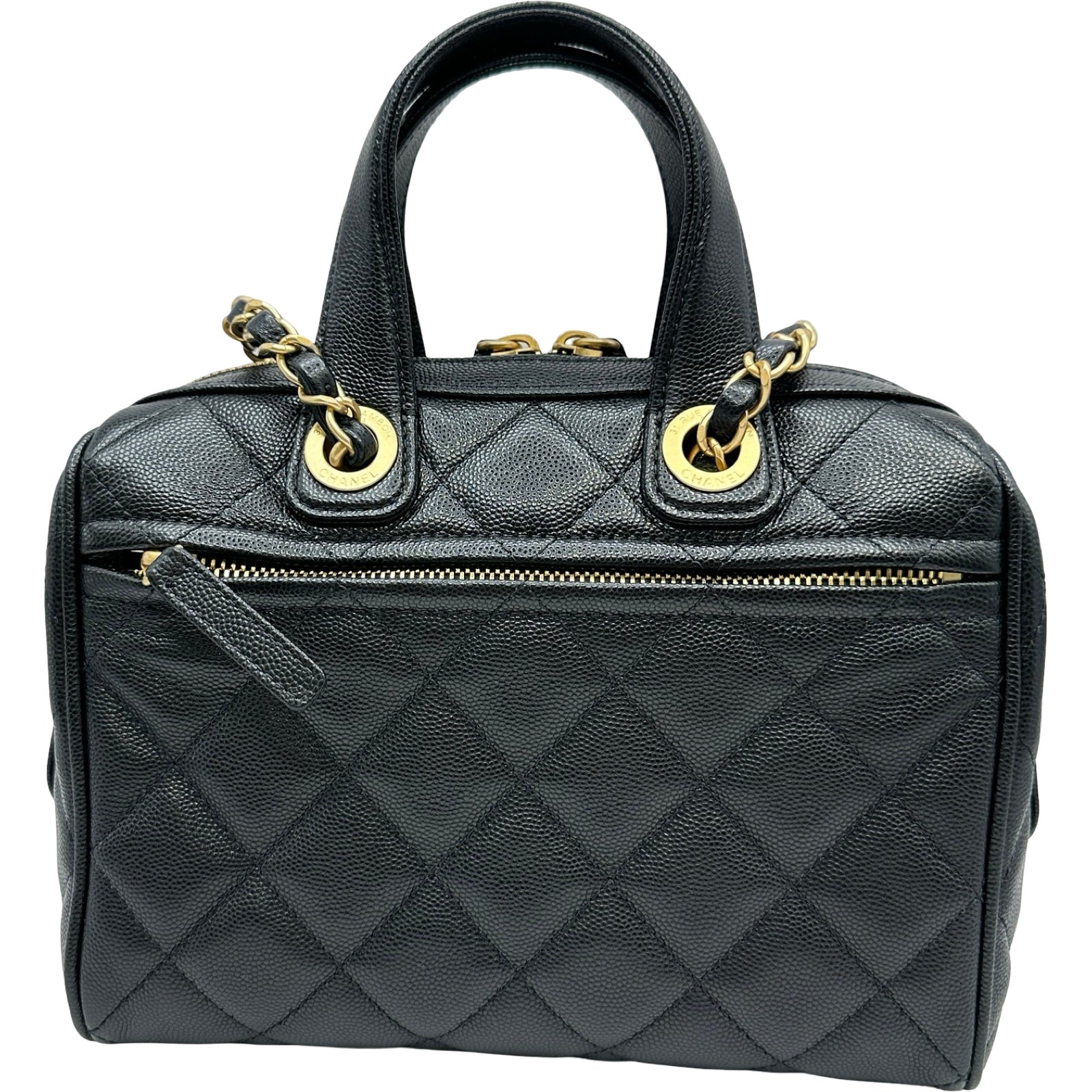 シャネル CHANEL マトラッセ ミニボストン AS5578 ブラック ゴールド