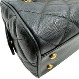 シャネル CHANEL マトラッセ ミニボストン AS5578 ブラック ゴールド金具 キャビアスキン レディース ショルダーバッグ