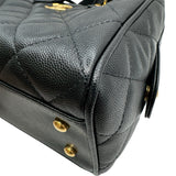 シャネル CHANEL マトラッセ ミニボストン AS5578 ブラック ゴールド金具 キャビアスキン レディース ショルダーバッグ