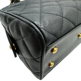 シャネル CHANEL マトラッセ ミニボストン AS5578 ブラック ゴールド金具 キャビアスキン レディース ショルダーバッグ