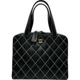 シャネル CHANEL ワイルドステッチトート A14693 7番台 ブラック ゴールド金具 カーフ レディース トートバッグ