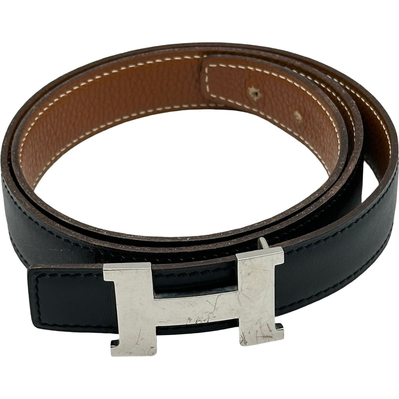 良品✨ エルメス Hダンクル 80 Hロゴ ベルト ブラック エルメス HERMES Hベルト 85cm □H刻印 ブラック/ゴールド シルバー
