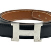エルメス HERMES Hベルト 85cm □H刻印 ブラック/ゴールド シルバー金具 トリヨン レディース ベルト