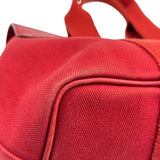 エルメス HERMES ヴァルパライソPM □J刻印 レッド シルバー金具 トワル レディース ハンドバッグ