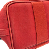 エルメス HERMES ヴァルパライソPM □J刻印 レッド シルバー金具 トワル レディース ハンドバッグ