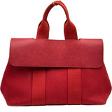 エルメス HERMES ヴァルパライソPM □J刻印 レッド シルバー金具 トワル レディース ハンドバッグ