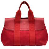 エルメス HERMES ヴァルパライソPM □J刻印 レッド シルバー金具 トワル レディース ハンドバッグ