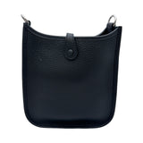 エルメス HERMES エヴリン TPM W刻印 ブラック×シルバー金具 トリヨン レディース ショルダーバッグ
