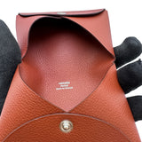 エルメス HERMES カルヴィ B刻印 ブリック シルバー金具 エバーカラー ユニセックス カードケース