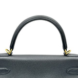 エルメス HERMES ケリー28 内縫い X刻印 ブラック トゴ レディース ショルダーバッグ