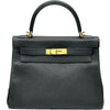 エルメス HERMES ケリー28 内縫い X刻印 ブラック トゴ レディース ショルダーバッグ