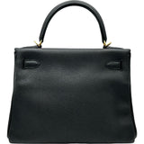 エルメス HERMES ケリー28 内縫い X刻印 ブラック トゴ レディース ショルダーバッグ
