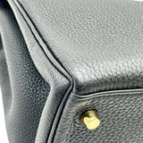 エルメス HERMES ケリー28 内縫い X刻印 ブラック トゴ レディース ショルダーバッグ