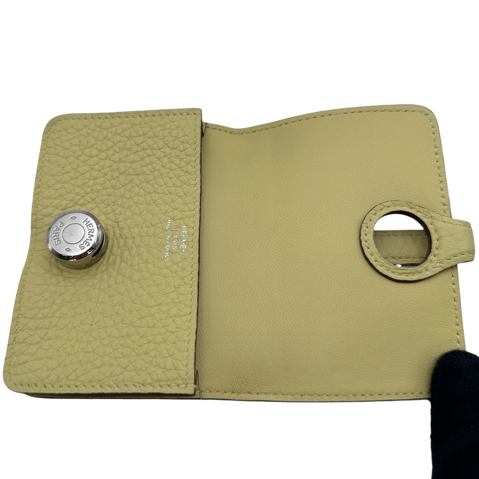 HERMES エルメス ドゴン  カードケース ゴールド 金具 □B刻印 エルメス HERMES ドゴンカードケース B刻印 ジョーヌプッサン シルバー