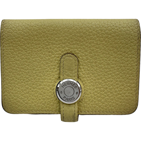 エルメス HERMES ドゴンカードケース B刻印 ジョーヌプッサン シルバー