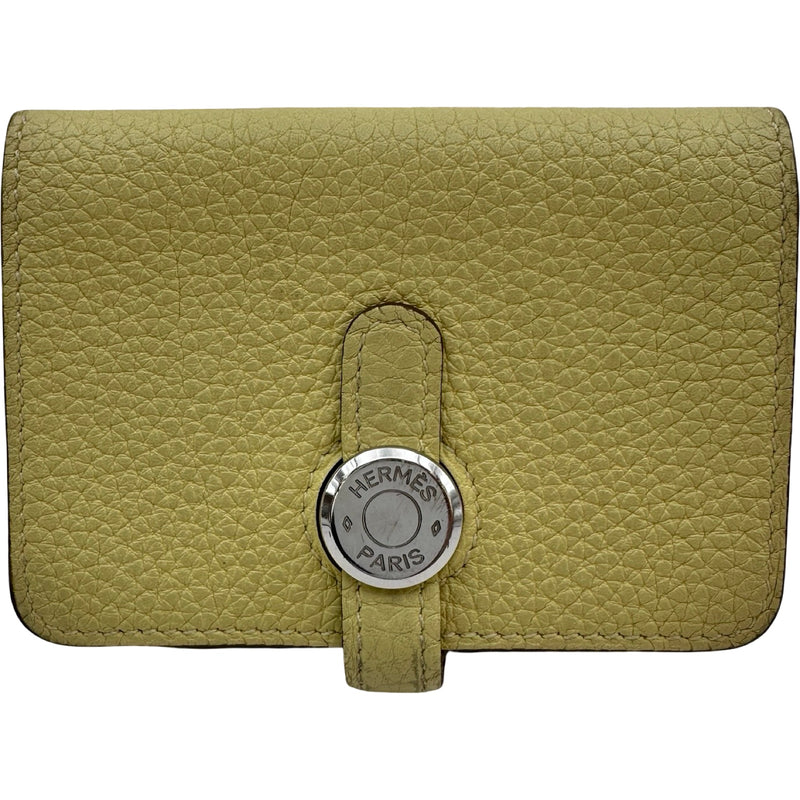 エルメス HERMES ドゴンカードケース B刻印 ジョーヌプッサン シルバー