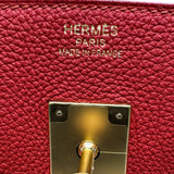 エルメス HERMES バーキン35 T刻 ヴァーミリオン ゴールド金具 トゴ レディース ハンドバッグ