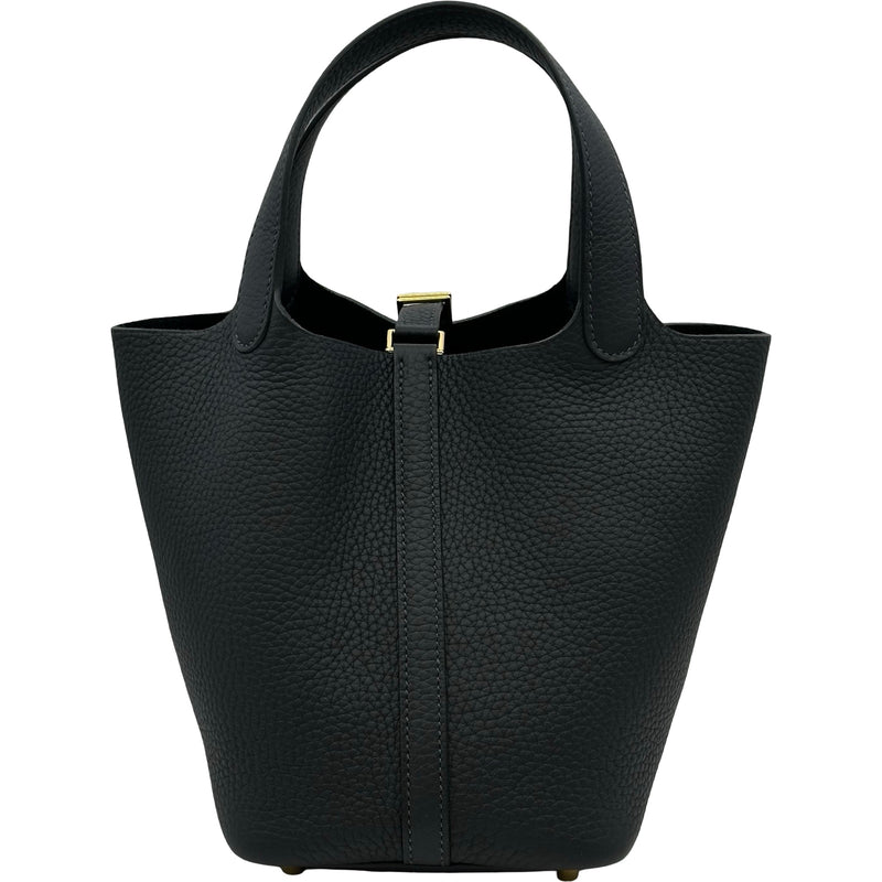 HERMES ピコタンロック ノワール ハンドバッグブラック エルメス HERMES ピコタンロックPM K刻 プルノワール ゴールド金具