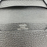 エルメス HERMES ペアンカードケース U刻印 ブラック シルバー金具 シェーブル ユニセックス カードケース