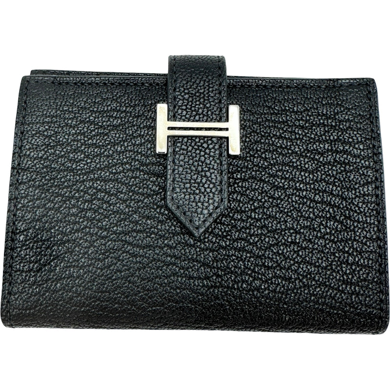 エルメス HERMES ペアンカードケース U刻印 ブラック シルバー金具
