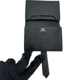 エルメス HERMES ペアンカードケース U刻印 ブラック シルバー金具 シェーブル ユニセックス カードケース