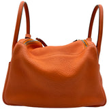エルメス HERMES リンディ30 T刻印 オレンジポピー/シルバー金具 トリヨン レディース ショルダーバッグ