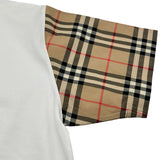 バーバリー BURBERRY チェック切替シャツ 8042716 ホワイト コットン レディース 半袖Ｔシャツ