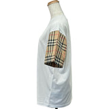 バーバリー BURBERRY チェック切替シャツ 8042716 ホワイト コットン レディース 半袖Ｔシャツ