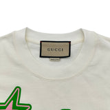 グッチ GUCCI スパンコール装飾ロゴTシャツ 776596 ホワイト コットン メンズ 半袖Ｔシャツ