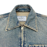 プラダ PRADA トライアングルロゴクロップドデニムジャケット GFB279 ブルー デニム メンズ デニムジャケット