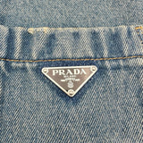 プラダ PRADA トライアングルロゴクロップドデニムジャケット GFB279 ブルー デニム メンズ デニムジャケット