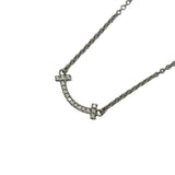 ティファニー TIFFANY＆CO Tスマイルネックレスミニ ホワイトゴールド Au750 ダイヤモンド ジュエリー