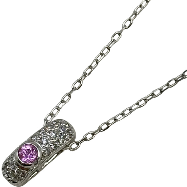 ミキモト MIKIMOTO ネックレス ホワイトゴールド K18 ピンクサファイア