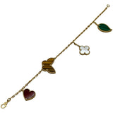 ヴァンクリーフ＆アーペル Van Cleef & Arpels ラッキーアルハンブラブレスレット4モチーフ ゴールド Au750 カーネリアン タイガーズアイ マザー オブ パール ジュエリー