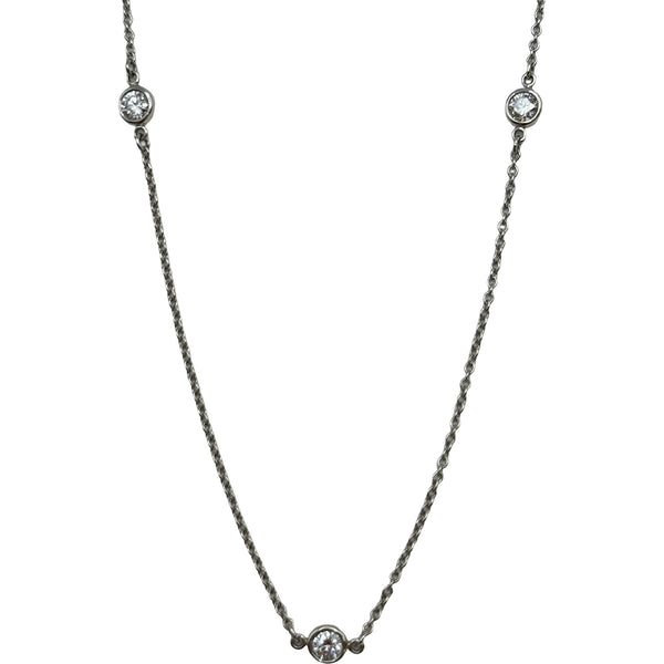 ◇ティファニー◇新品仕上済 バイザヤード ダイヤ ネックレス PT950 2.4 ティファニー TIFFANY＆CO バイザヤードネックレス プラチナ Pt950