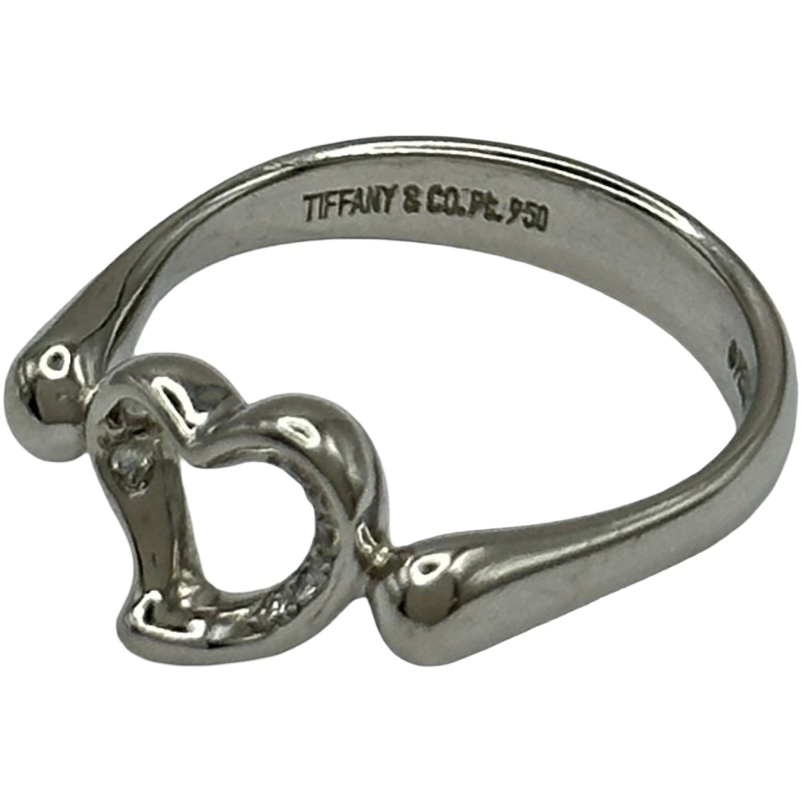 ティファニー TIFFANY＆CO オープンハートダイヤリング プラチナ Pt950