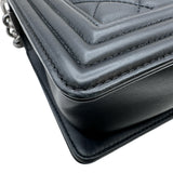 シャネル CHANEL ボーイシャネル25 A67086 29番台 ブラック×シルバー金具 ラムスキン レディース ショルダーバッグ