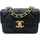 シャネル CHANEL マトラッセ チェーンショルダー ブラック×ゴールド金具 キャビアスキン レディース ショルダーバッグ