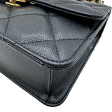 シャネル CHANEL マトラッセ チェーンショルダー ブラック×ゴールド金具 キャビアスキン レディース ショルダーバッグ