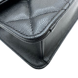 シャネル CHANEL マトラッセ チェーンショルダー ブラック×ゴールド金具 キャビアスキン レディース ショルダーバッグ