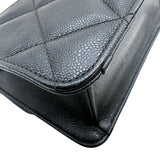 シャネル CHANEL マトラッセ チェーンショルダー ブラック×ゴールド金具 キャビアスキン レディース ショルダーバッグ