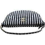 シャネル CHANEL ラージホーボーバッグ AS4698 ブラック×ホワイト ゴールド金具 ナイロン レディース ショルダーバッグ