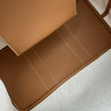 エルメス HERMES ガーデンパーティ49 B刻 カプシーヌ/エクリュ/ゴールド シルバー金具 トワル レディース ハンドバッグ