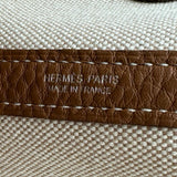 エルメス HERMES ガーデンパーティ49 B刻 カプシーヌ/エクリュ/ゴールド シルバー金具 トワル レディース ハンドバッグ
