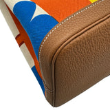 エルメス HERMES ガーデンパーティ49 B刻 カプシーヌ/エクリュ/ゴールド シルバー金具 トワル レディース ハンドバッグ