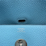エルメス HERMES リンディ30 D刻印 ブルーアトール シルバー金具 トリヨン レディース ショルダーバッグ