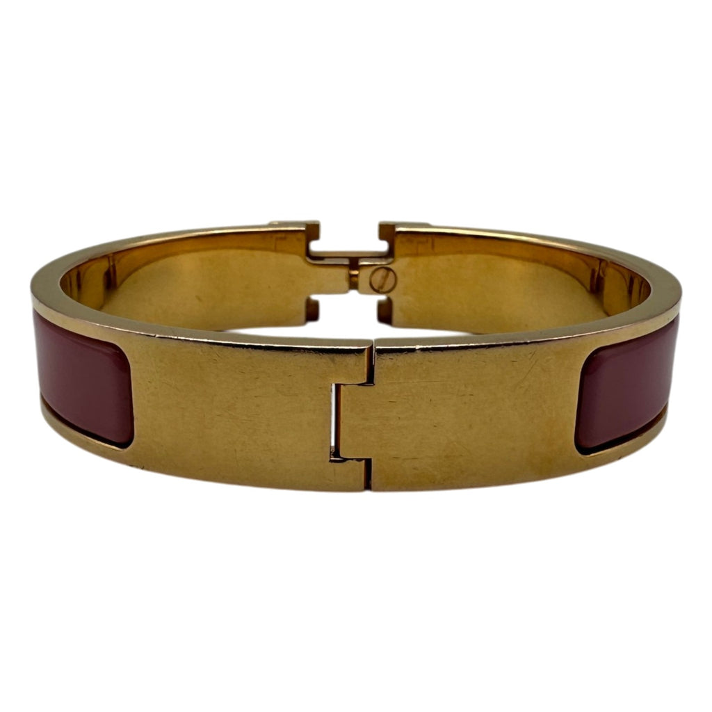 HERMES エルメス クリッククラック PM バングル ピンク ゴールド エルメス HERMES クリッククラックPM ピンク ゴールド金具 エナメル