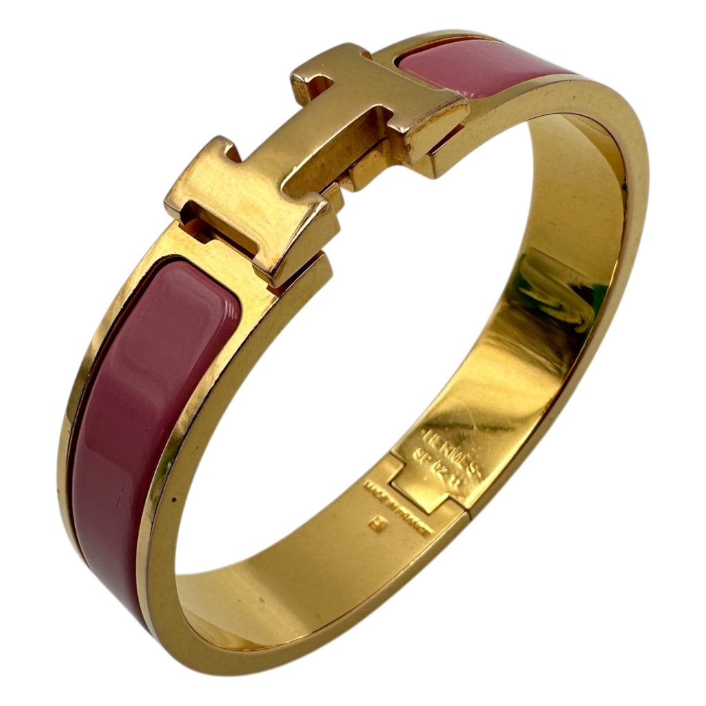 エルメス HERMES クリッククラックPM ピンク ゴールド金具 エナメル